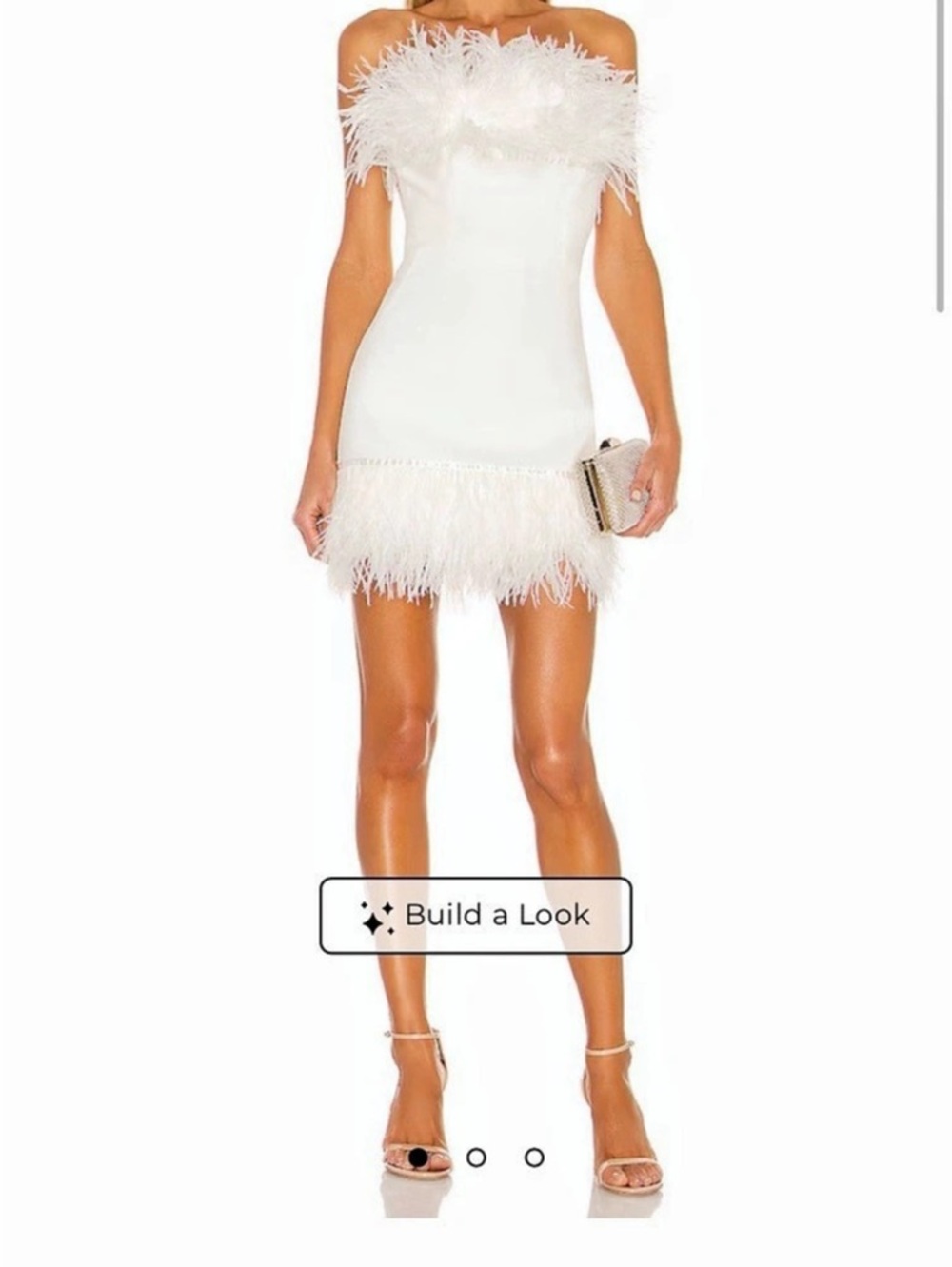 Bronx and Banco Lola Blanc Mini Feather Dress White